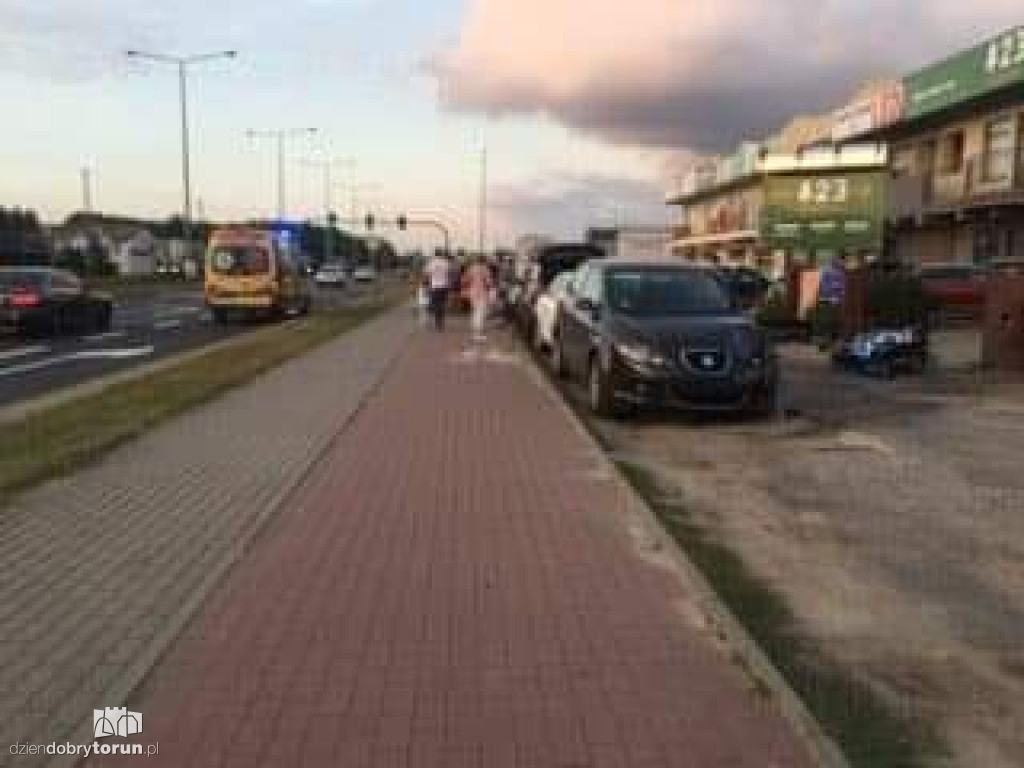 Wypadek z udziałem motocyklisty