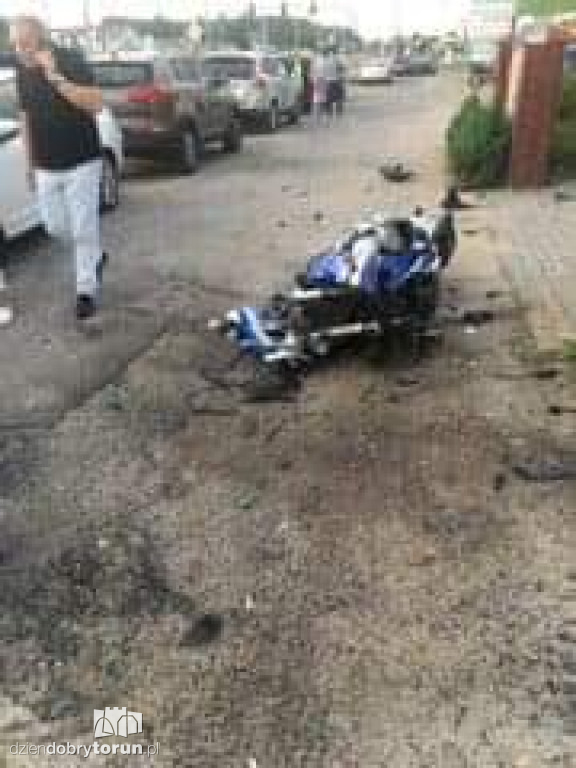 Wypadek z udziałem motocyklisty