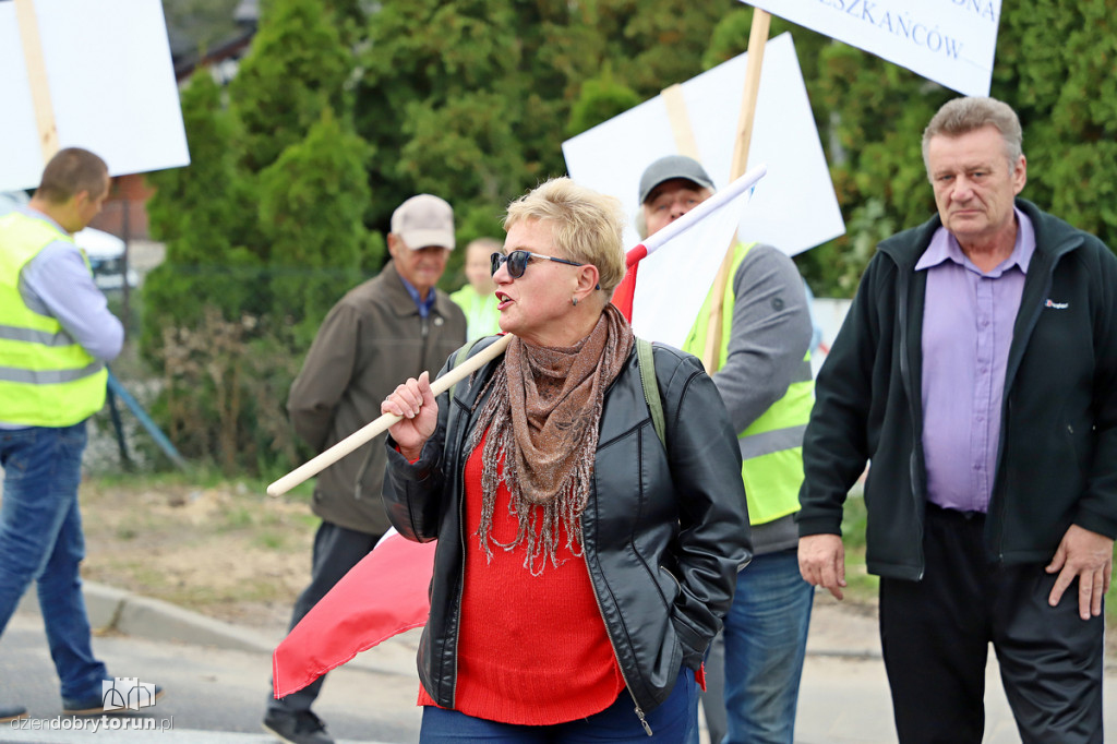 Protest mieszkańców na DK15 w Grębocinie