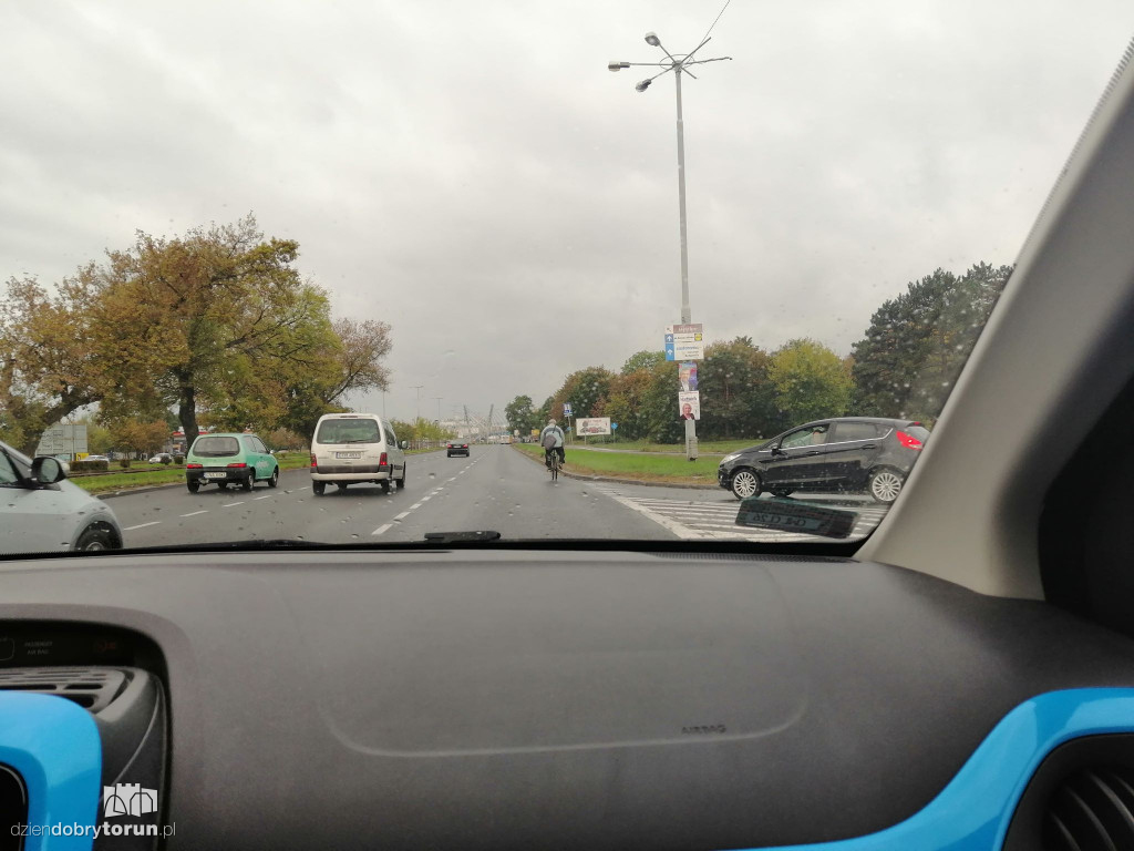 Jechał rowerem po Szosie Lubickiej