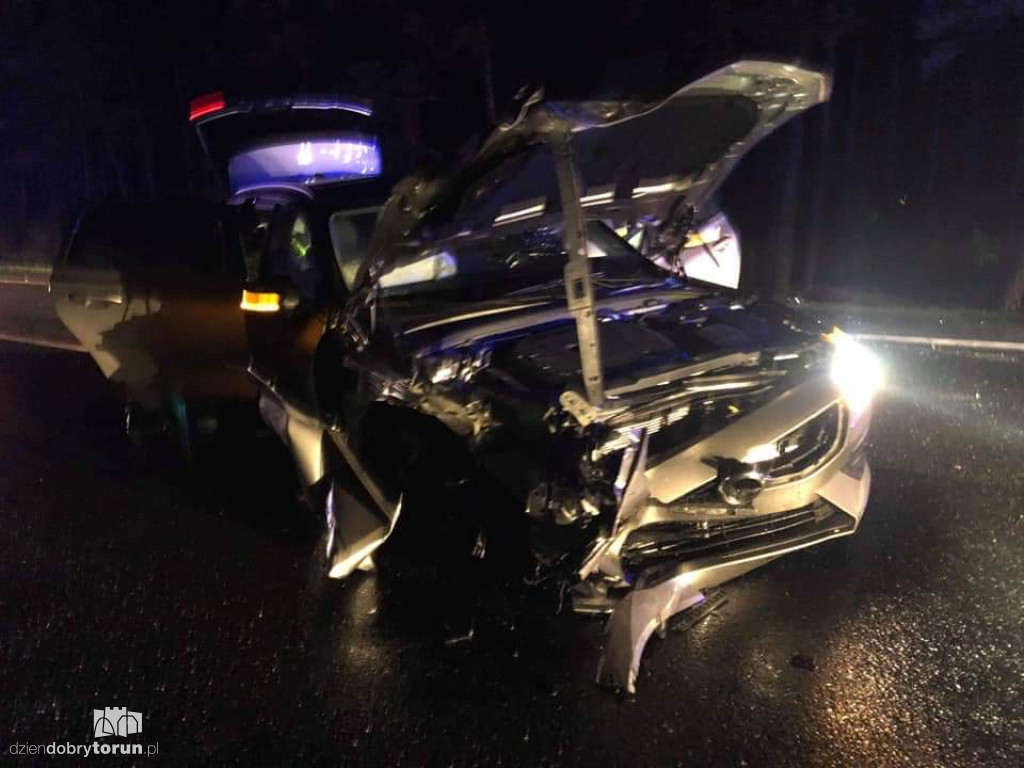 Wypadek na DK10 w Przyłubiu