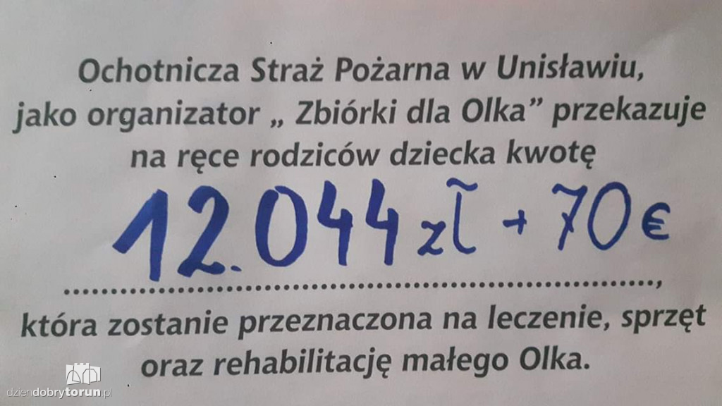 Strażacy pomogli 4-letniemu Olkowi z Torunia