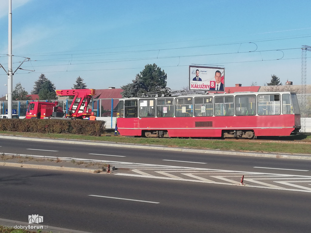 Wykolejenie tramwaju przy Szosie Lubickiej
