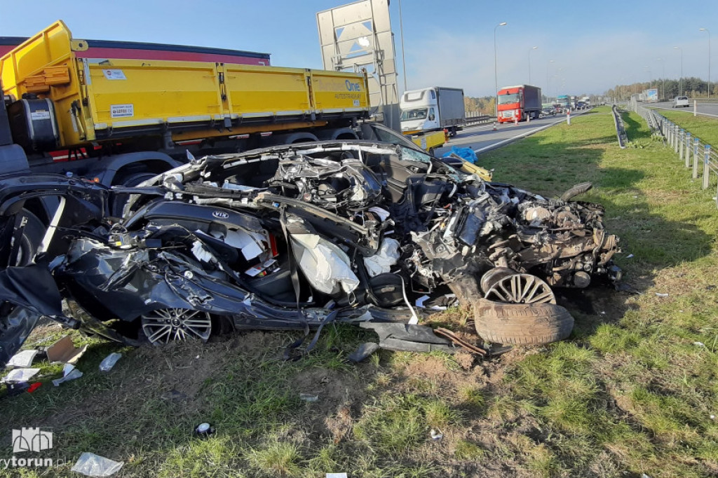 Groźne zderzenie na A1 w Nowej Wsi