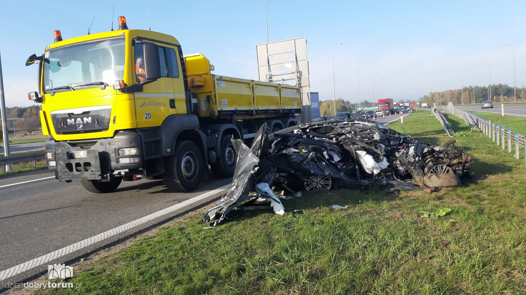 Groźne zderzenie na A1 w Nowej Wsi