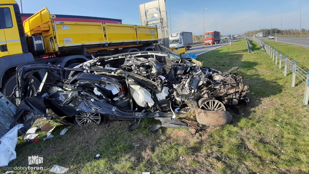Groźne zderzenie na A1 w Nowej Wsi