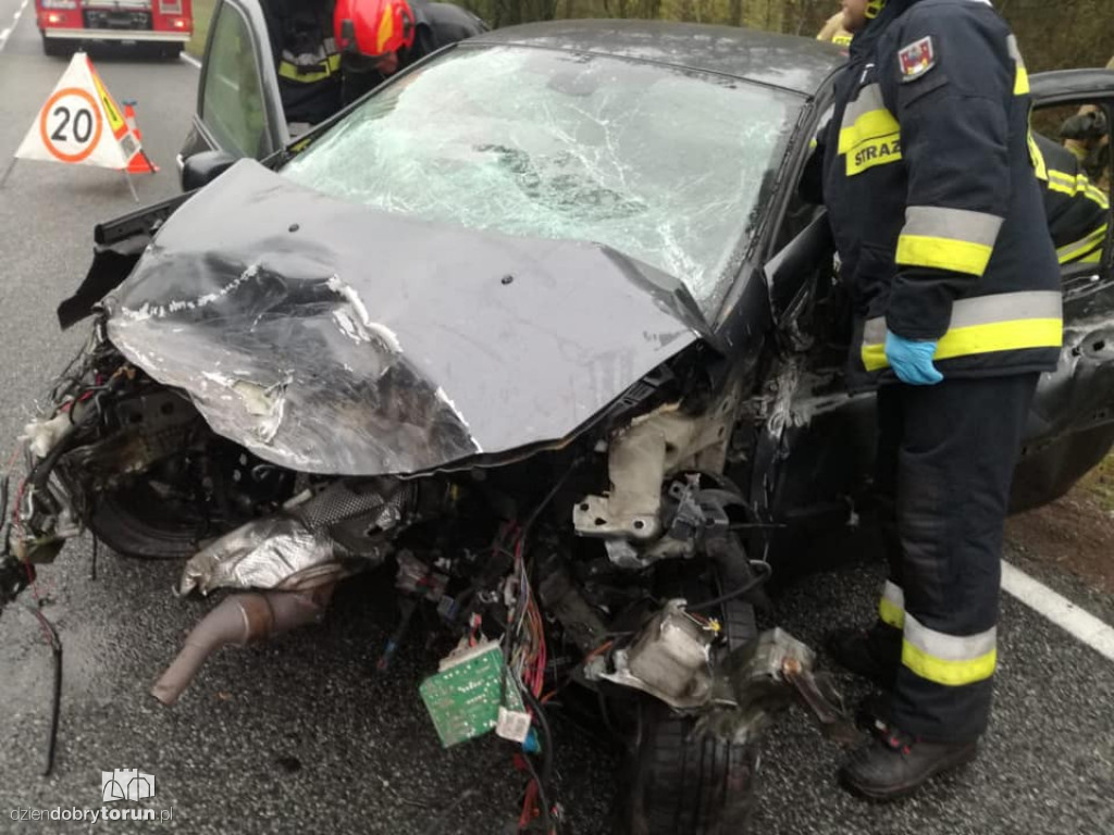 Wypadek na DK w Przyłubiu pod Toruniem