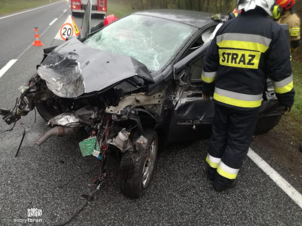 Wypadek na DK w Przyłubiu pod Toruniem