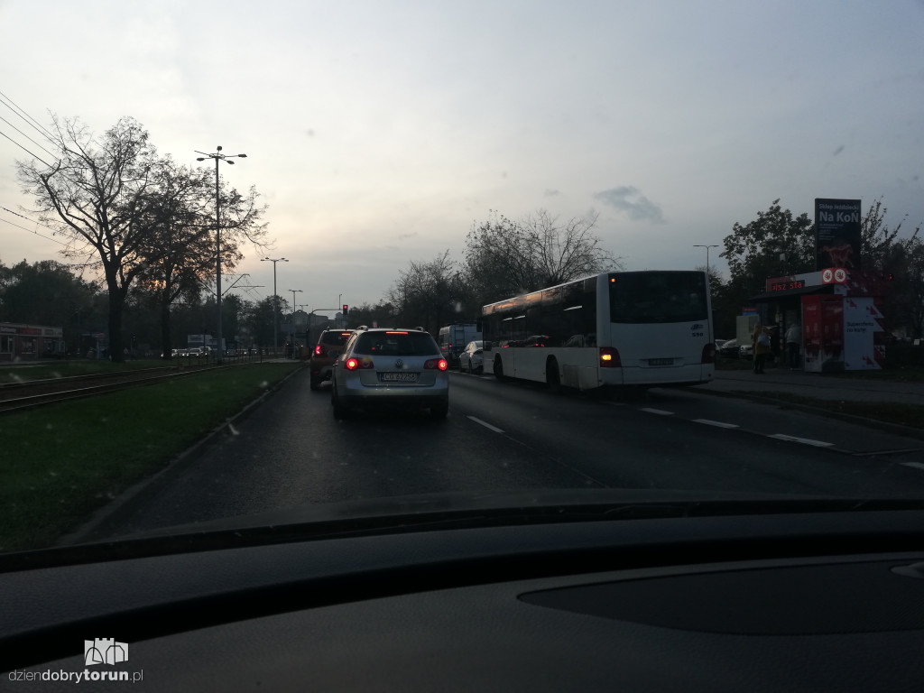 Kolizja przy ul. Kościuszki w Toruniu