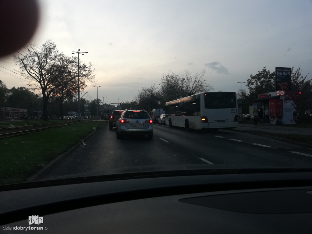 Kolizja przy ul. Kościuszki w Toruniu