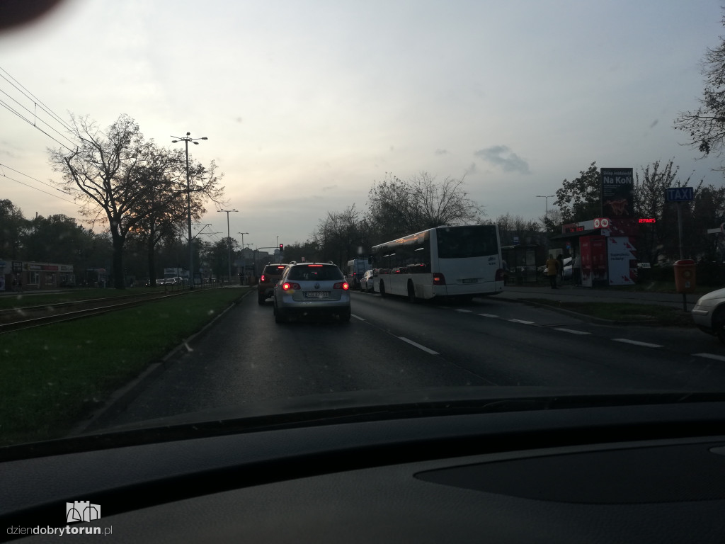 Kolizja przy ul. Kościuszki w Toruniu