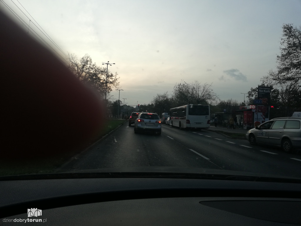 Kolizja przy ul. Kościuszki w Toruniu