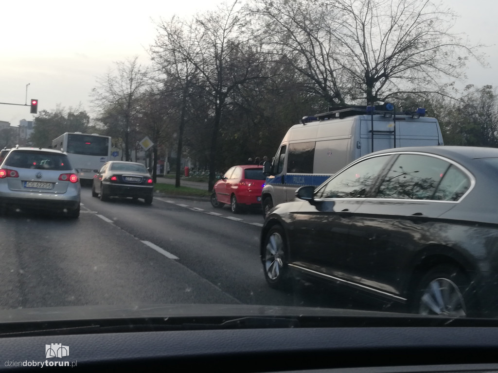 Kolizja przy ul. Kościuszki w Toruniu
