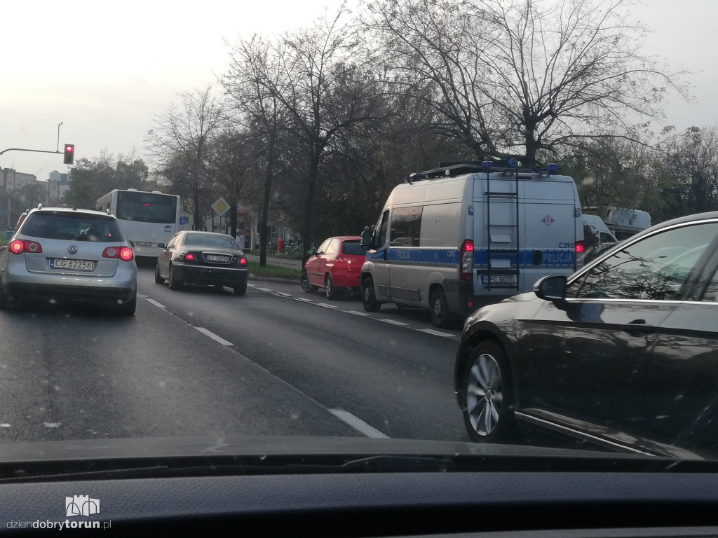 Kolizja przy ul. Kościuszki w Toruniu