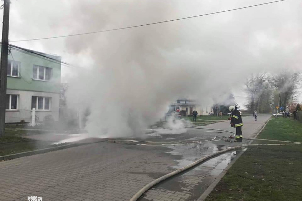 Pożar samochodu w Stablewicach