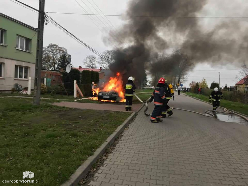 Pożar samochodu w Stablewicach