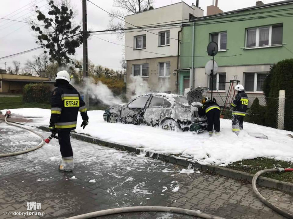 Pożar samochodu w Stablewicach