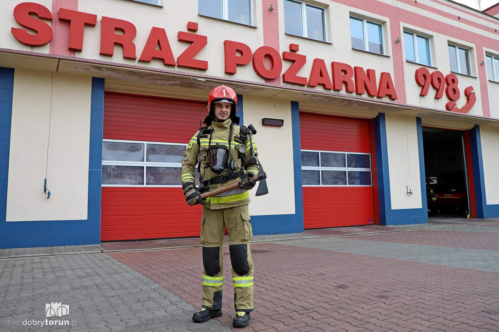 Michał Klugowski - strażak z PSP w Toruniu