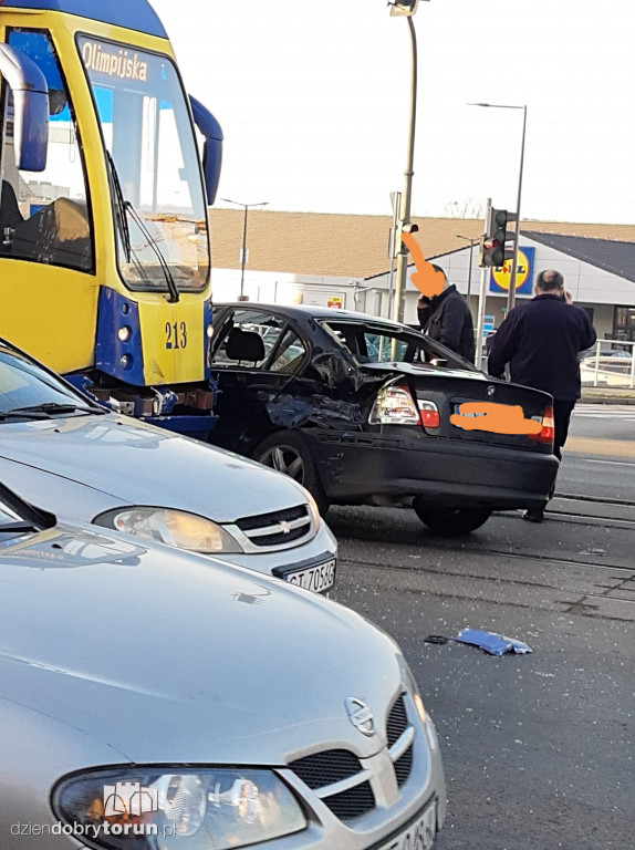 Kolizja tramwaju z samochodem