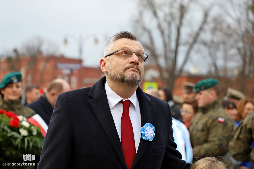 Złożenie kwiatów pod pomnikiem gen. Józefa Hallera