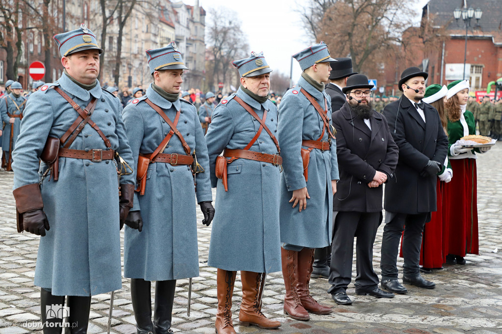Rekonstrukcja powitania polskich żołnierzy