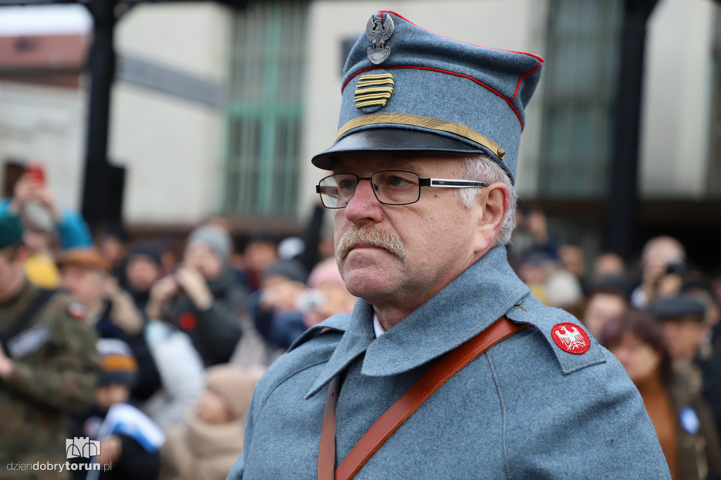 Rekonstrukcja powitania polskich żołnierzy