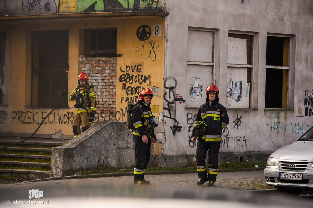 Akcja straży pożarnej w centrum miasta