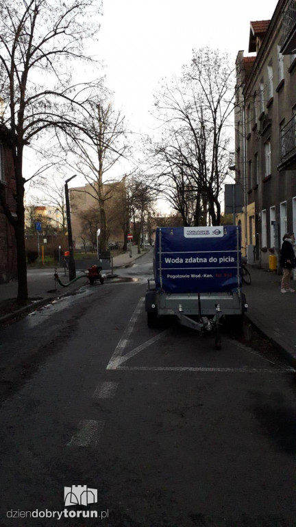 Awaria rurociągu przy ul. PCK w Toruniu