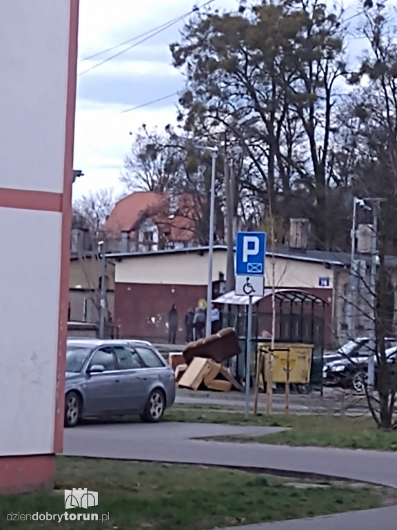 Zalegające śmieci i zbiorowisko prz ul. 63. Pułku Piechoty