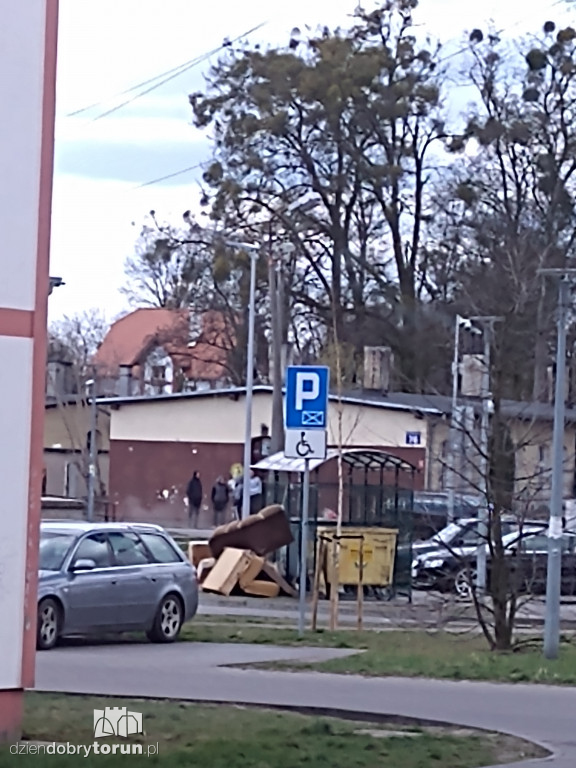 Zalegające śmieci i zbiorowisko prz ul. 63. Pułku Piechoty