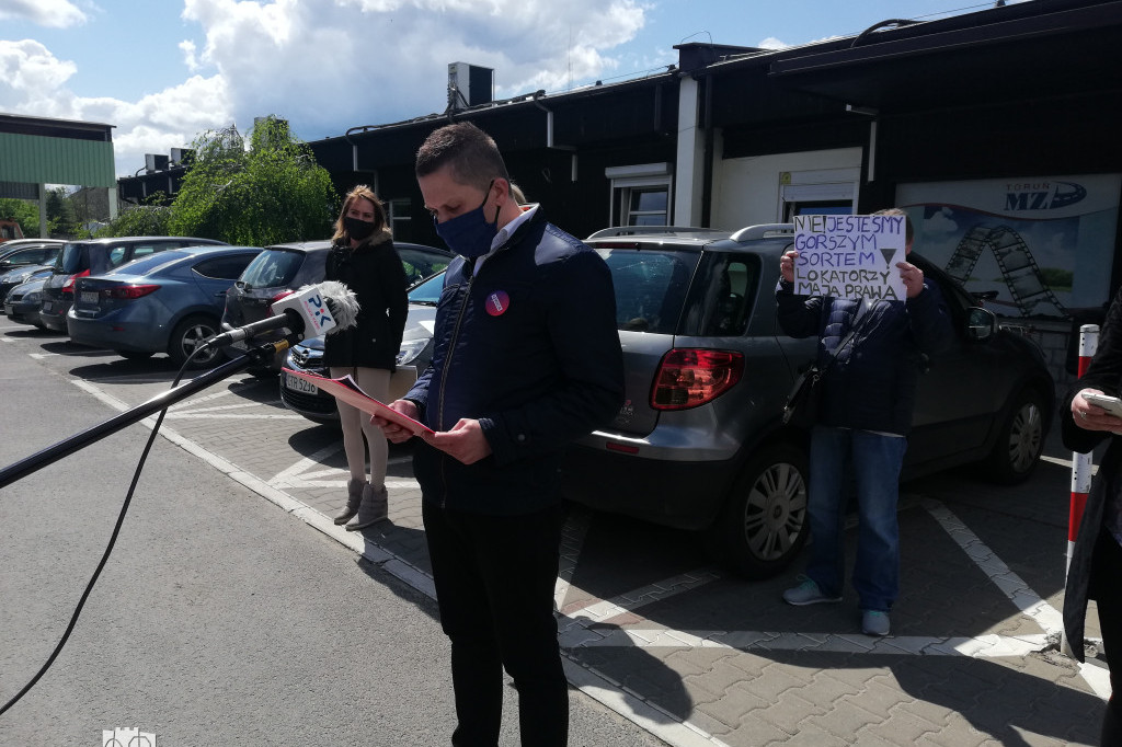 Protest mieszkańców z ul. Antczaka 46