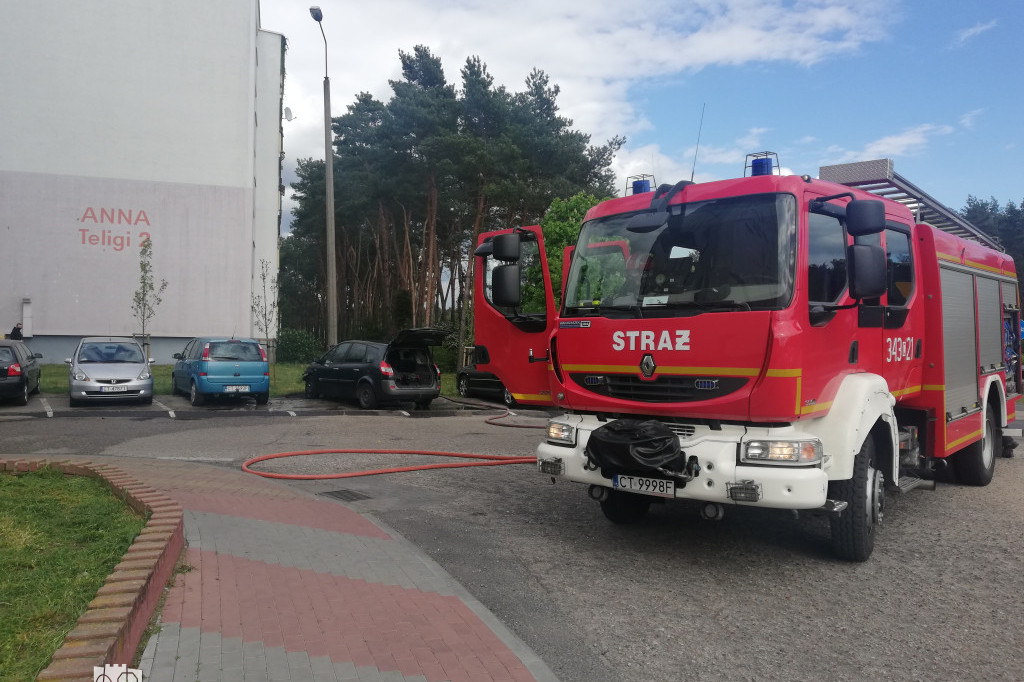 Pożar samochodu przy ul. Teligi