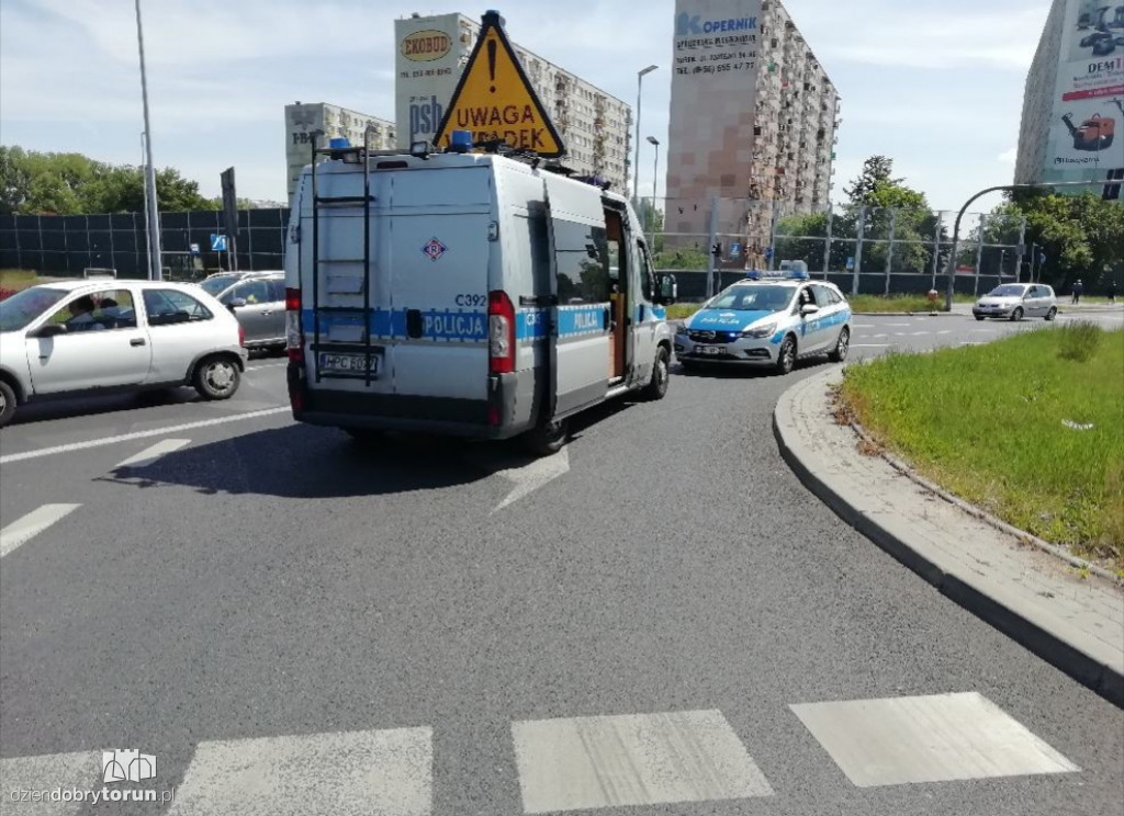 Kolizja dwóch aut przy Grudziądzkiej