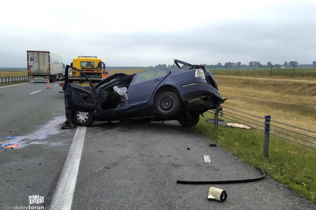 Wypadek na A1 koło Turzna