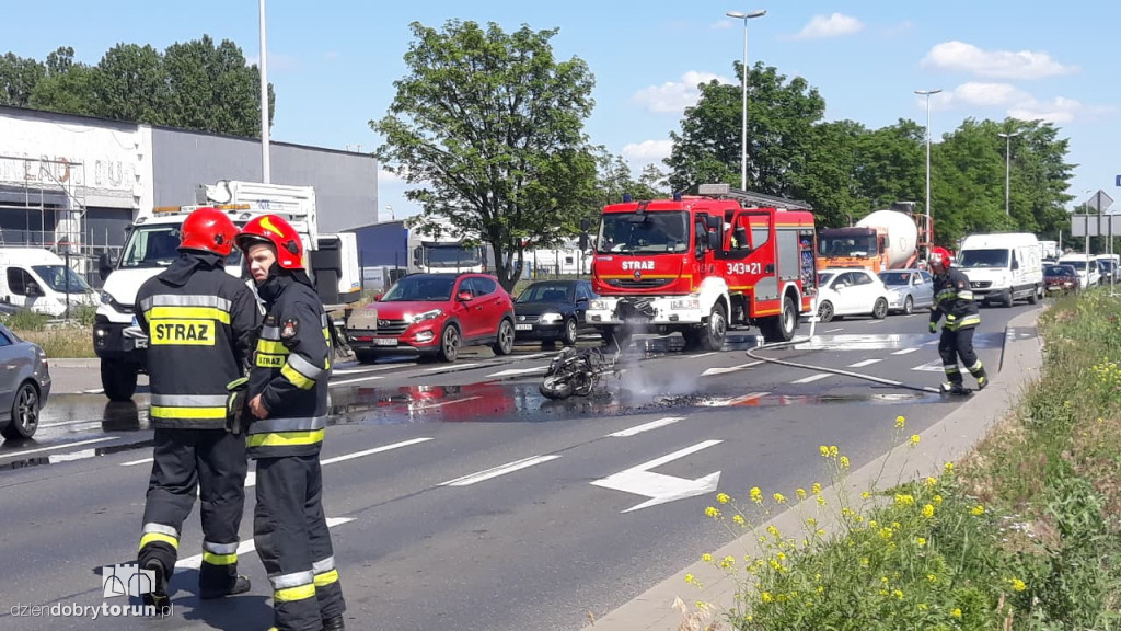 Wypadek z udziałem motocyklisty