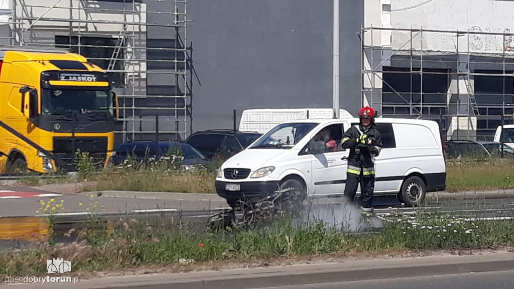Wypadek z udziałem motocyklisty