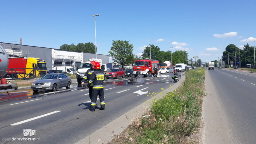 Wypadek z udziałem motocyklisty