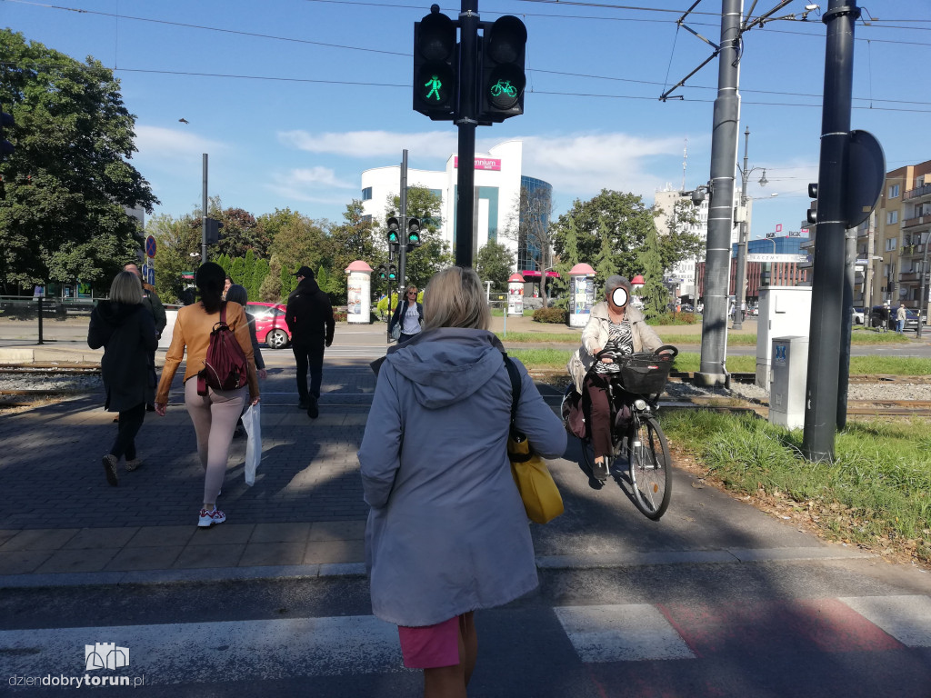 Rowerzyści na ulicach Torunia