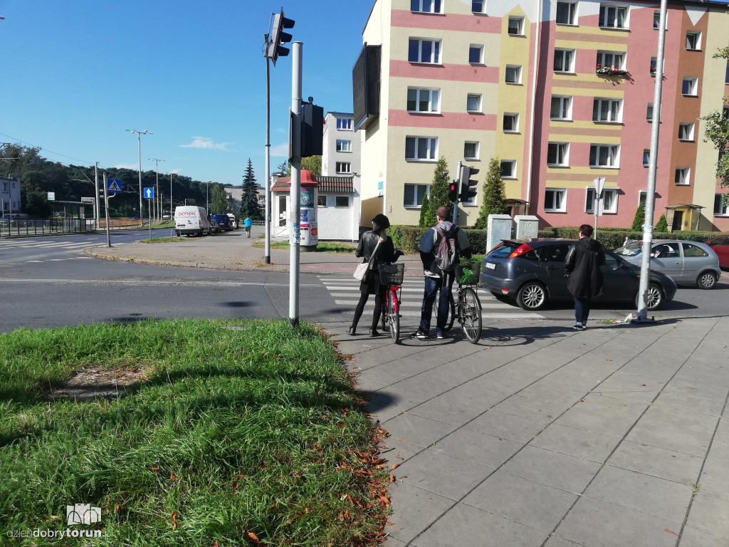 Rowerzyści na ulicach Torunia