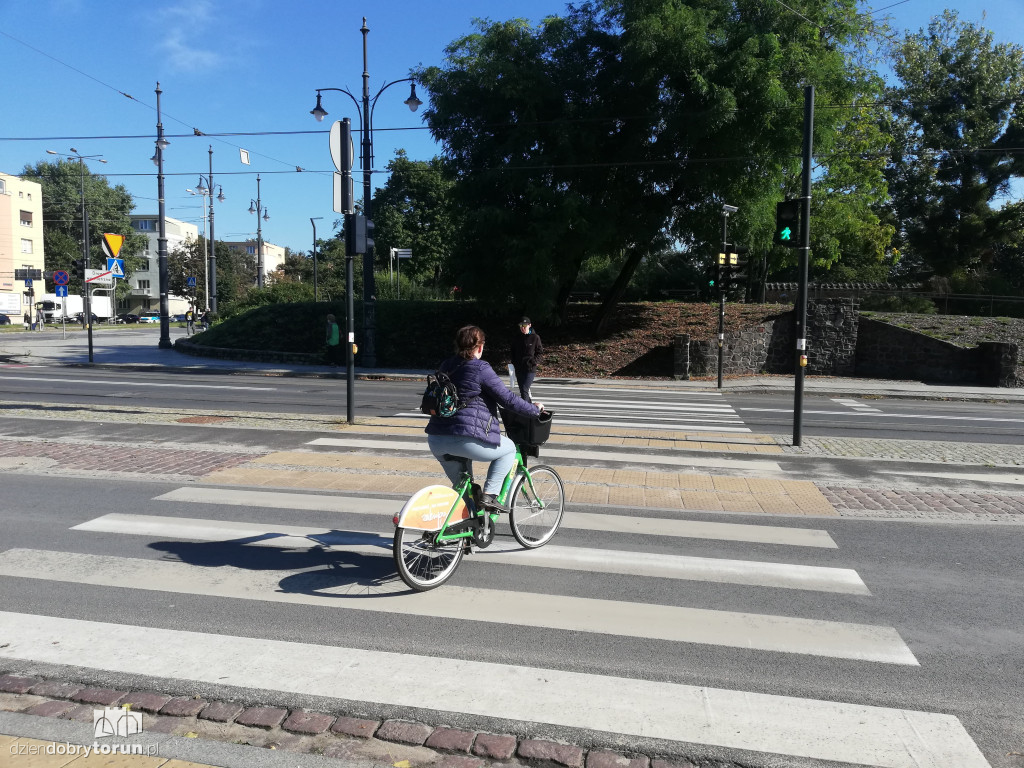 Rowerzyści na ulicach Torunia