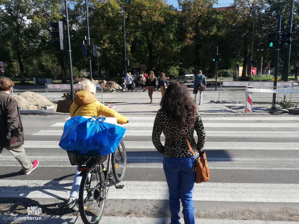 Rowerzyści na ulicach Torunia