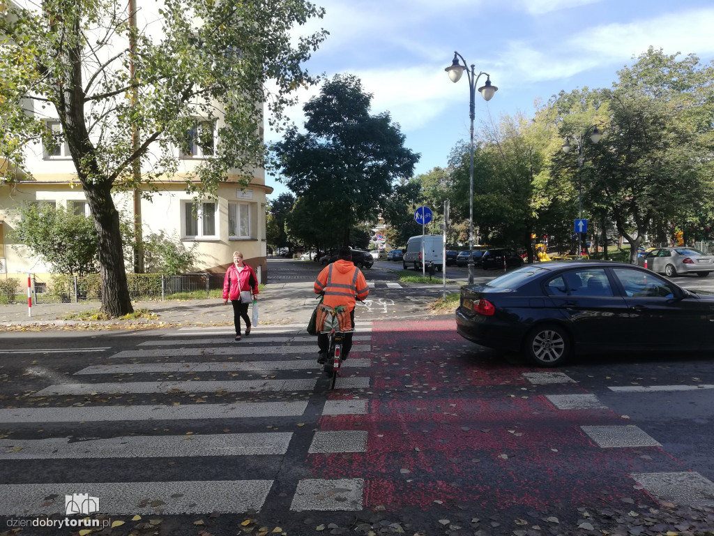 Rowerzyści na ulicach Torunia