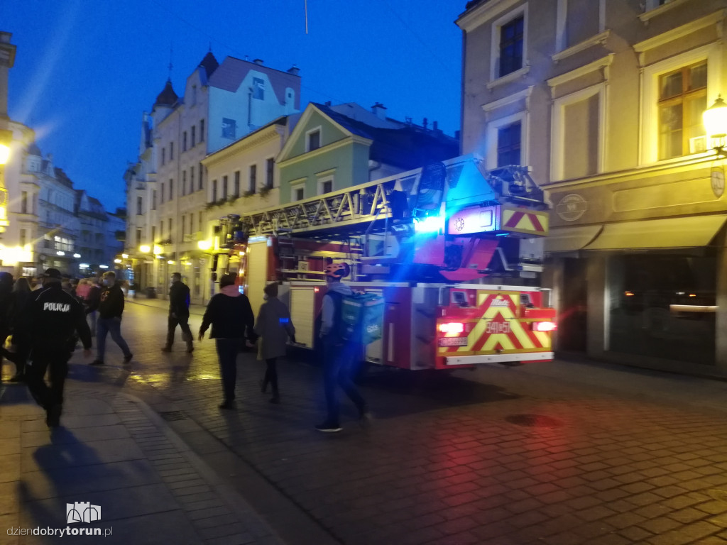 Interwencja straży pożarnej na starówce