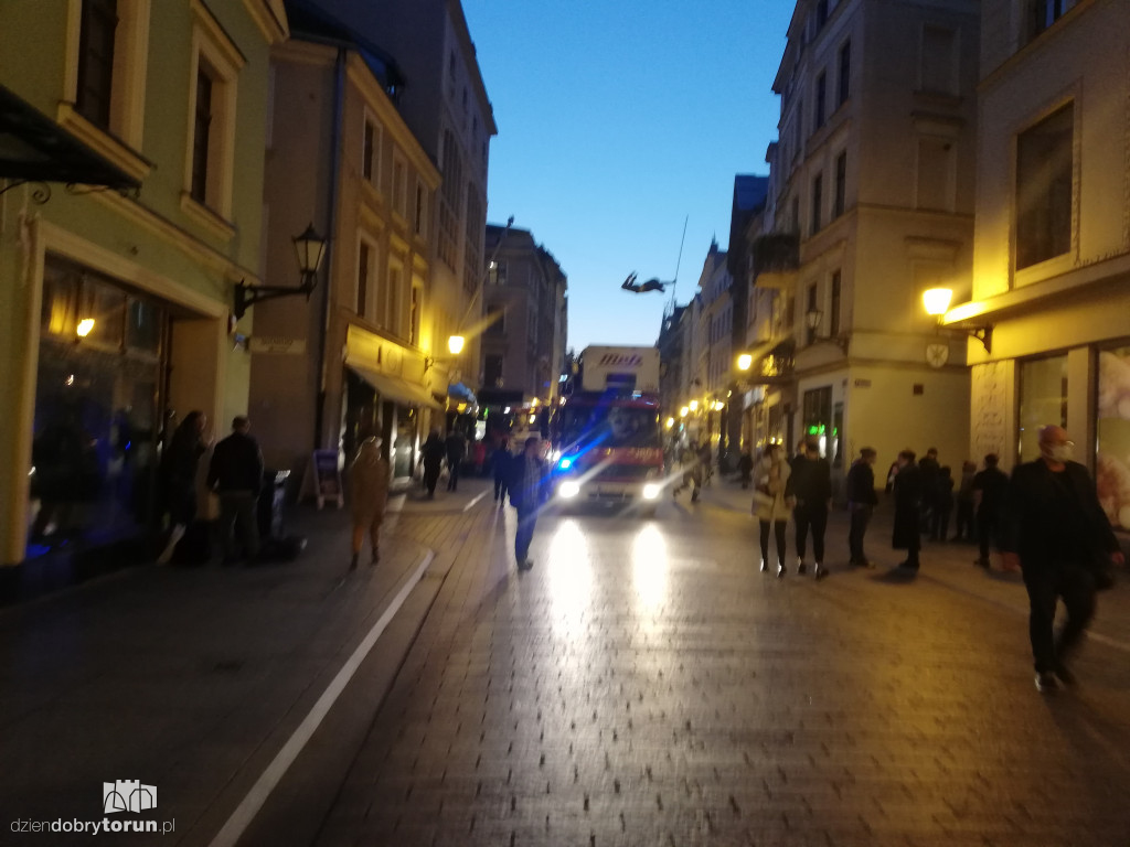 Interwencja straży pożarnej na starówce