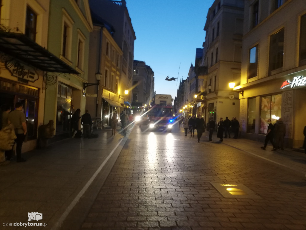 Interwencja straży pożarnej na starówce