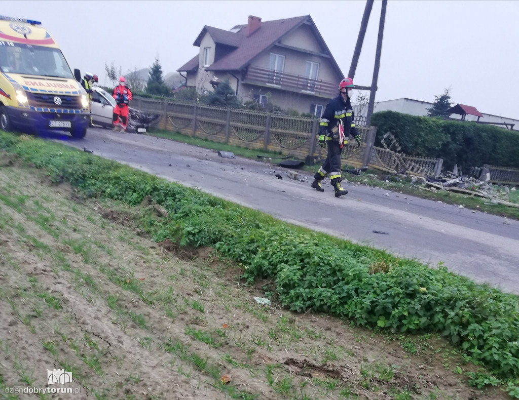 Wypadek w Brąchnowie przy ul. Lipowej