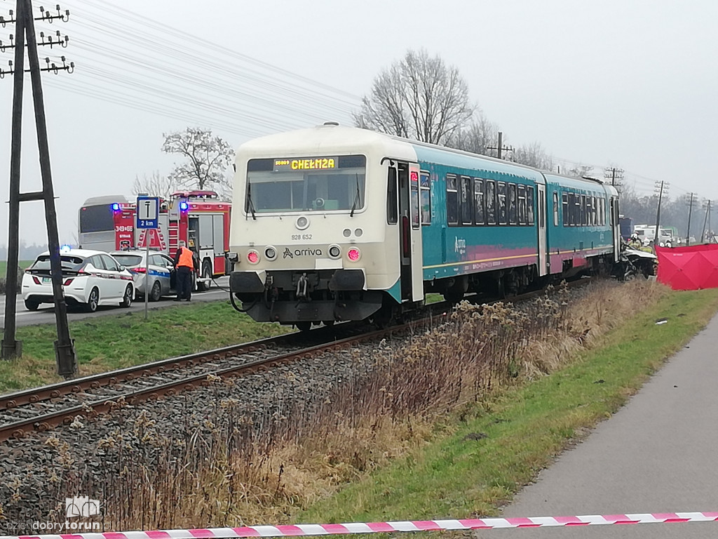 Wypadek w Łysomicach k. Torunia. Kierowca bez szans