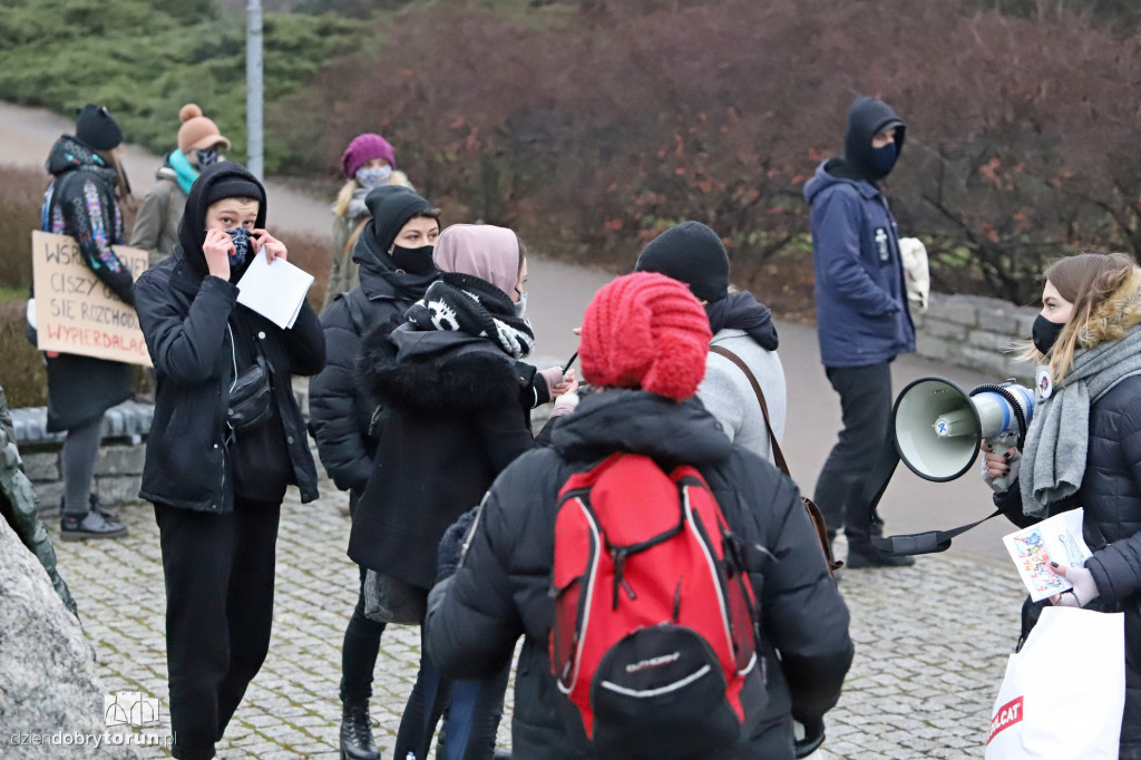 Protestujący kolędnicy na ulicach starówki