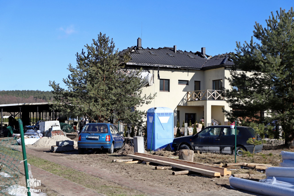 Pożar domu w Toporzysku k. Torunia