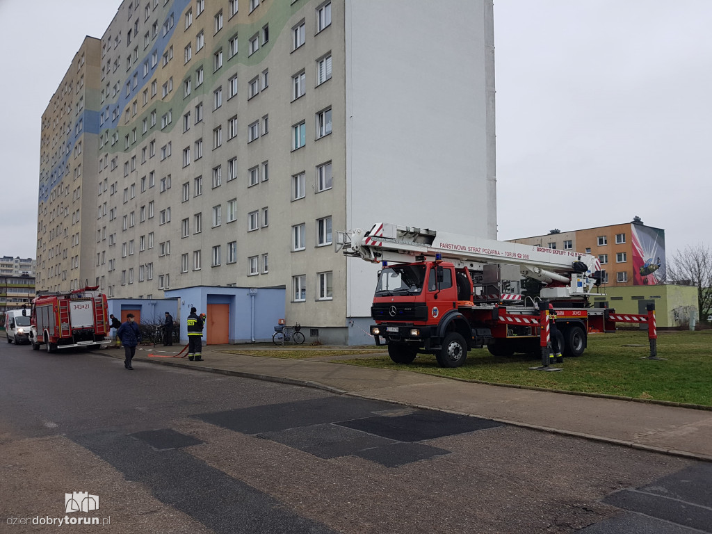 Toruń: ćwiczenia strażaków przy Suleckiego